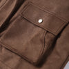 Vintage Turn-down Collar Suede Jackets Women Full Sleeve Breasted Pocket Coat Female Autumn Winter Chic Casual Wear