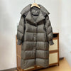 Women White Duck Down Long Jacket Autumn Winter Warm Casual Over Size Loose Outwear Soft Comfortable Coat