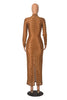 Turtleneck Skinny Women Dresses Sexy Skirt Long Sleeve Bodycon Sexy Streetwear Party Club Hollow out Long Dress