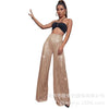 Women's Solid Color Wide-leg Pants Casual Elegant Black Sequins Holiday For Women Long Pant Womens Clothing