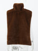 Brown Fluffy Faux Fur Jacket Women Lapel Long Sleeve Loose Warm Coat Winter Lady High Street Outerwear