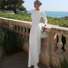 Elegant Long Sleeve Lace Up Bodycon Maxi Dress Women Spring Autumn O Neck White Black Party Evening Long Dresses Outfits