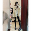 Loose Cardigan Women Long Sleeve V-neck Knitted Black Slouchy All-match Female Autumn Winter Coats Korean Chic Baggy Tops MLQ9