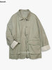 Casual Stand-up Collar Safari Style Mid-length Coat for Women A-line Pleated Waist Spring and Autumn Trench
