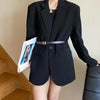 Korean Style Loose Black Blazers Ladies Spring Autumn Single Button Casual Suit Coat Woman Vintage Streetwear Clothes