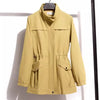 Women Double Layer Windbreaker Autumn Casual Slim Coat Plus Size 4Xl Stand-Up Collar Ladies Jacket