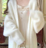 White Gentle Mink Fur Sweater Knitted Cardigan Women's Autumn Winter Loose Versatile mid to long Lazy Milk fufu Jacket