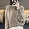 2026Knitted Sweater Autumn/Winter Cardigan Short Jacket Loose Top Women's Lazy Style Round Neck Star Button Knitted Sweater