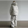In stock Polka Dot Hooded Puffer Coat Drawstring Hem Zip‑Up Winter Women Warm Pants Set Glam Causal Lady Cotton‑Padded Suit