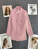 Spring Autumn Long Sleeve Female Blazer Double Button Jacket Ladies Business Work Wear Formal Coat Women Outerwea