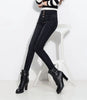 Autumn Winter Oversized Single Breasted High Waisted Elastic Jeans Women's Slim Skinny Pencil Pants Velvet Warm Pants