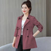 Women's Trench Coats Spring Autumn Jackets Lined Casual Coat Suit Collar Women Korean Women's Jacket Slim Pink