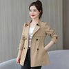 Women's Trench Coats Spring Autumn Jackets Lined Casual Coat Suit Collar Women Korean Women's Jacket Slim Pink