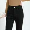 Winter Female Thin Snow Warm Plush Jeans Lady Chic Fleece Flared Pants Girls Korean High Waist Straight Leg Denim Trousers
