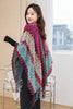 Ethnic Style Cape Oversized Sweater Jacket Women Loose Patchwork Warm Long Scarf Knitted Cardigan Woman