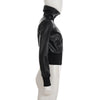 Women Faux Leather Jackets Solid Short Coat Zipper Pocket Turn Down Collar Long Sleeve Waist Cinched Slim Streetwear Autumn