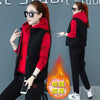 2 pieces women sets autumn thickened fleece sportswear vest+hoodies+pant cold-proof winter coat sets women's clothing