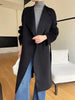 Dual Purpose Collar Wool Coat Horn Button Women 100% Wool Overcoat Double-Layers Autumn Winter Long Jacket Thick Trench Coat #23