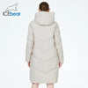 winter quilted coat long womens cotton jacket warm casual hooded parka GWD3716I