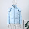 Women's Winter Jacket Coat Hooded Colorful Cute Full Sleeve Warm Zip Up Coats Girl's High Street Outwear Outfit