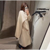 Women's Jacket Outerwear Scarf Collar Solid Long Sleeve Coat Loose Asymmetric Draped Jacket Elegant Casual Street Coat Ladies