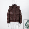 Cute Floral Printed Quilted Cotton Padded Jacket With Detachable Hooded Women Thick Oversized Coat Warm Winter Girl‘s Outerwear