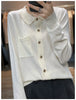Women's Elegant Spring Knitted Cardigan Wool Polo Neck With Pockets Solid All-Match Casual Soft Tops Coats ZB1047006