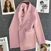 Spring Autumn Long Sleeve Female Blazer Double Button Jacket Ladies Business Work Wear Formal Coat Women Outerwea