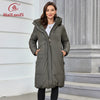 Women Winter Coat Long Thick Parkas Zip Up Warm Female Outwear Slant Pocket Drawstring Hem Women's Jackets 1107