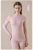 Women's Cashmere Silk Thermal Underwear Thermal Tops Warm Pants Thickened Solid Color Half Turtleneck Long Sleeve Winter Clothes
