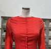 Women's Irregular Pleated Patchwork Long Flare Sleeve Waist Cinching Midi Dresses Female Clothing