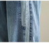 High waisted Women's Jeans Spring Autumn Loose Splicing Elastic waist Harem pants Women Casual Denim Nine points Pants