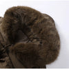 Elegant Fur Collar Hood Belt Long Cotton Jacket Women Zipper Drawstring Waist Parka Down Coat Winter Lady Warm Chic Outwear