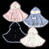 Japanese Harajuku Girls Sweet Bow Fur Ball Plush Cape Coats Women Lolita Kawaii Winter Warm Ponchos Jacket Hooded Cloak