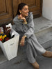Women's Autumn Winter Collared Half Zip Ribbed Knit 2-Piece Set Oversized Wide Leg Pants Sweater Suit