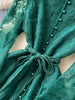 Spring Autumn European American Stand Up Collar Single Breasted Lace Dress Women Elegant Embroidery Large Swing Long Dress C205