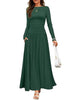 Autumn Women Long Sleeve Maxi Dress Comfortable Fit Ruched Detail Multi Color for Casual Everyday Wear