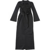 Sexy Maxi Dress Women Shoulder Padded Zip Wrapped Bandage Long Sleeve Slit Elegant Solid Office Simple Skinny Bodycon