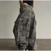 Camouflage Printed Pant Set Women's Hooded Zipper Pockets Coats High-waist Wide-leg Trousers Autumn Outfit