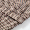 Women Short Trench Coat Jacket Plaid Lapel Double Breasted Belted Waist Loose Long Sleeve Checkered Cropped Lady Autumn Coat