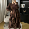 Spring Ruffled Lantern Sleeve Pleated Dress Atmospheric Design Sense Pleated Long Dresses Women's Clothing