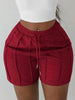 Women Sporty Activewear Draped Shorts Yoga Jogger Elastic Shorts