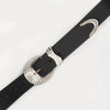 American Y2K Retro Rhinestones Belt Women Punk Hip Hop Rock Style Jeans Belts Black PU Leather Needle Buckle Belt