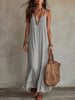 Women's Loose A-Line Long Dress with Thin Straps