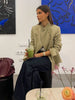 Side Button Ruffle Blazer Detachable Ruffle Cuff Jacket Stand Collar Spring Office Retro Edgy Casual Women Blazer