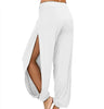 Women Yoga Pants High Waisted Slit Wide Leg Haren Pants Gym Leggings Casual Solid Hollow Workout Trousers Gym Home Wear