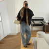 Casual Women Thick Coat With Faux Fur Collar Full Sleeve Zipper Loose Oversize Warm Jacket Female Winter Lady Coats