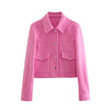 Jackets For Womens Autumn Solid Front Pockets Button Long Sleeve Jacket Elegant Woman Casual Outerwear Coat