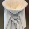 White Turn Coat Women's Autumn Winter Belt Woolen Coat Fur Coat Fragrant Wind High end Lightweight Short Fur Neck