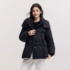 Mid-Length Down Jacket Women Loose Fit Hooded Textured Coat Women winter coats Casual Warm Style